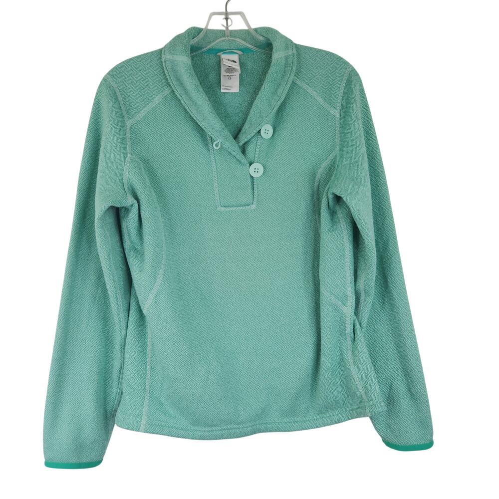 The North Face Teal Green Pull Over Sweater Shawl Collar Women's Medium